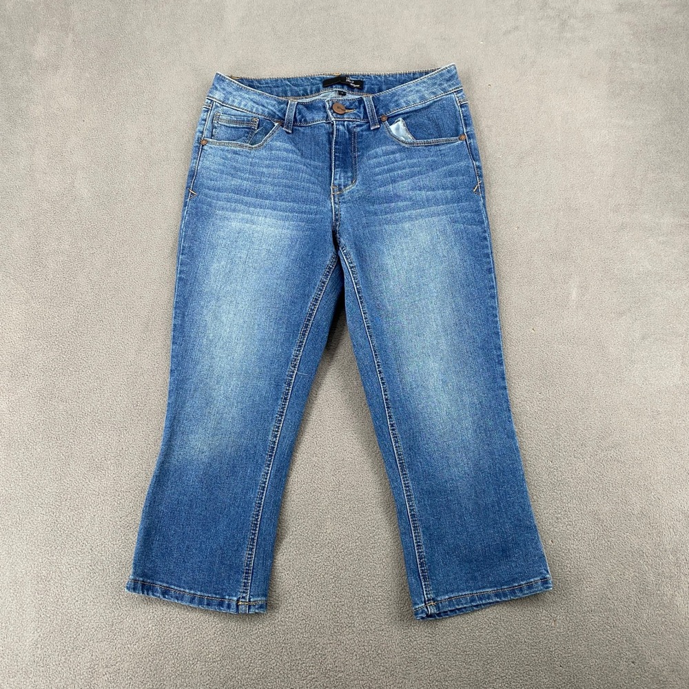 1822 Denim Womens Size 8 Medium Wash Stretch Cropped Straight Leg Jeans 6784